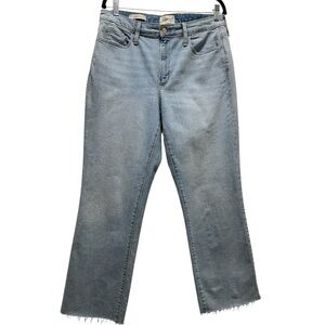 Universal Thread High Rise Cropped Jeans Size 10R | Light Wash Raw Hem Denim